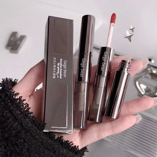 Gege Bear Double - headed Lip Glaze 33g ملمع شفاه مزدوج الرأس من جيجي بير - Princess Cosmetics Qatar