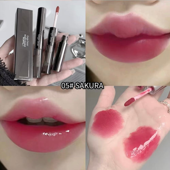 Gege Bear Double - headed Lip Glaze 33g ملمع شفاه مزدوج الرأس من جيجي بير - Princess Cosmetics Qatar