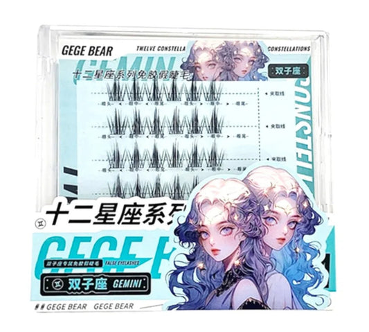 Gege Bear Twelve Constellations Glue Free False Eyelashes - Gemini رموش صناعية بدون غراء من مجموعة جيجي بير، مجموعة الأبراج الاثني عشر - برج الجوزاء - Princess Cosmetics Qatar
