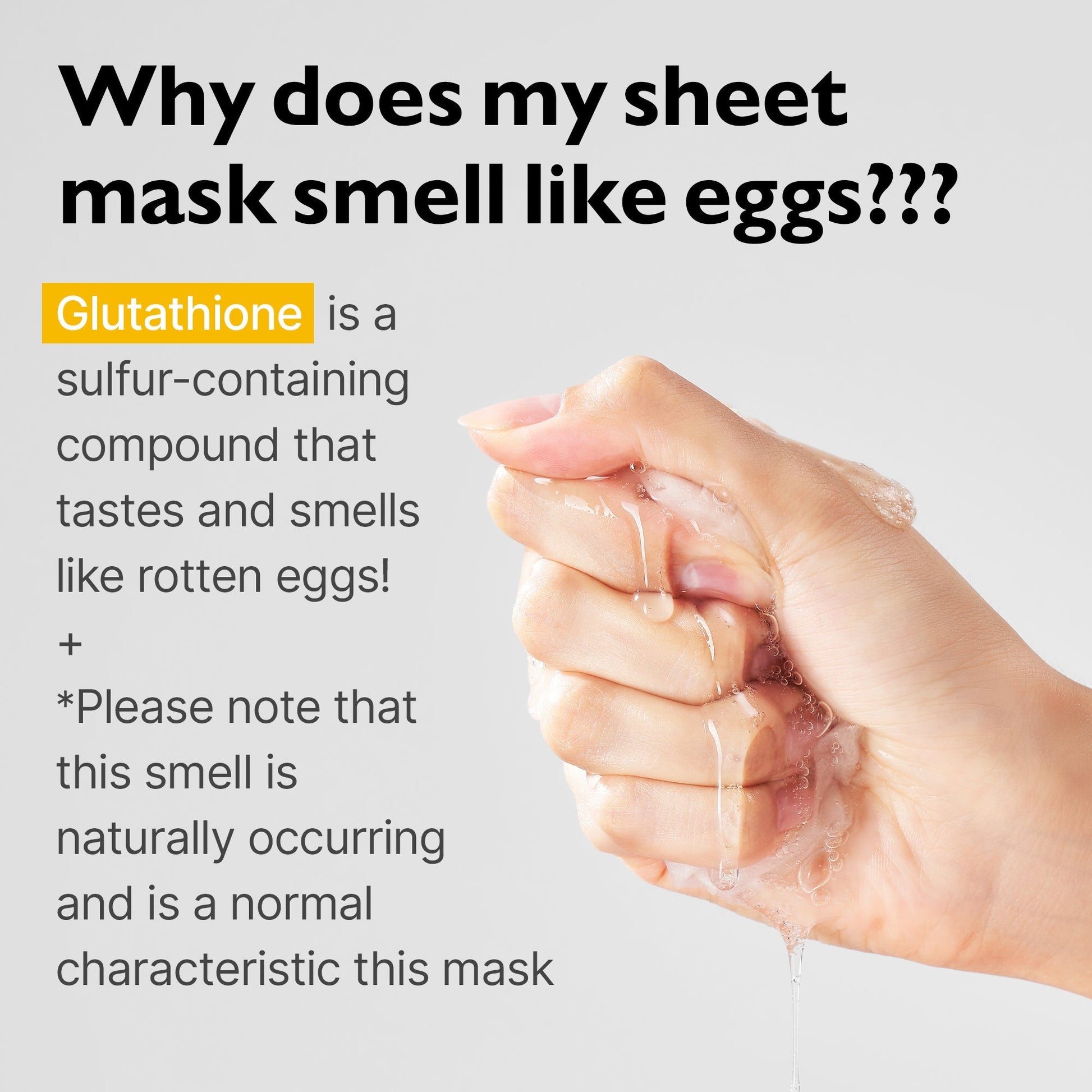 glutathione odor sulfur smell cosmetics Genabelle Glutathione Brightening Ampoule Mask (1 Sheet) قناع أمبولة ا – Princess Cosmetics Qatar