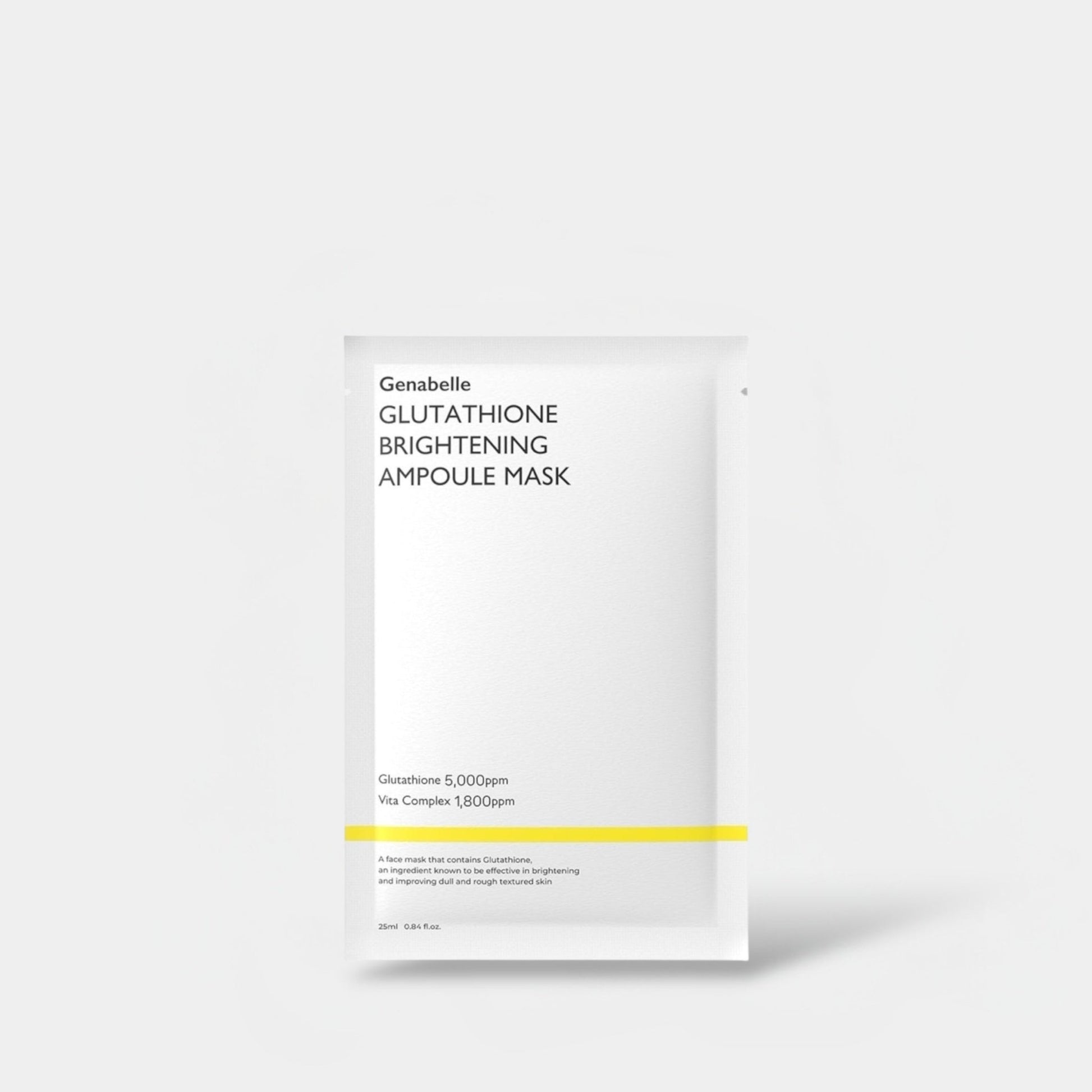 Genabelle Glutathione Brightening Ampoule Mask (1 Sheet) قناع أمبولة الغلوتاثيون لتفتيح البشرة من جينبيل - Princess Cosmetics Qatar