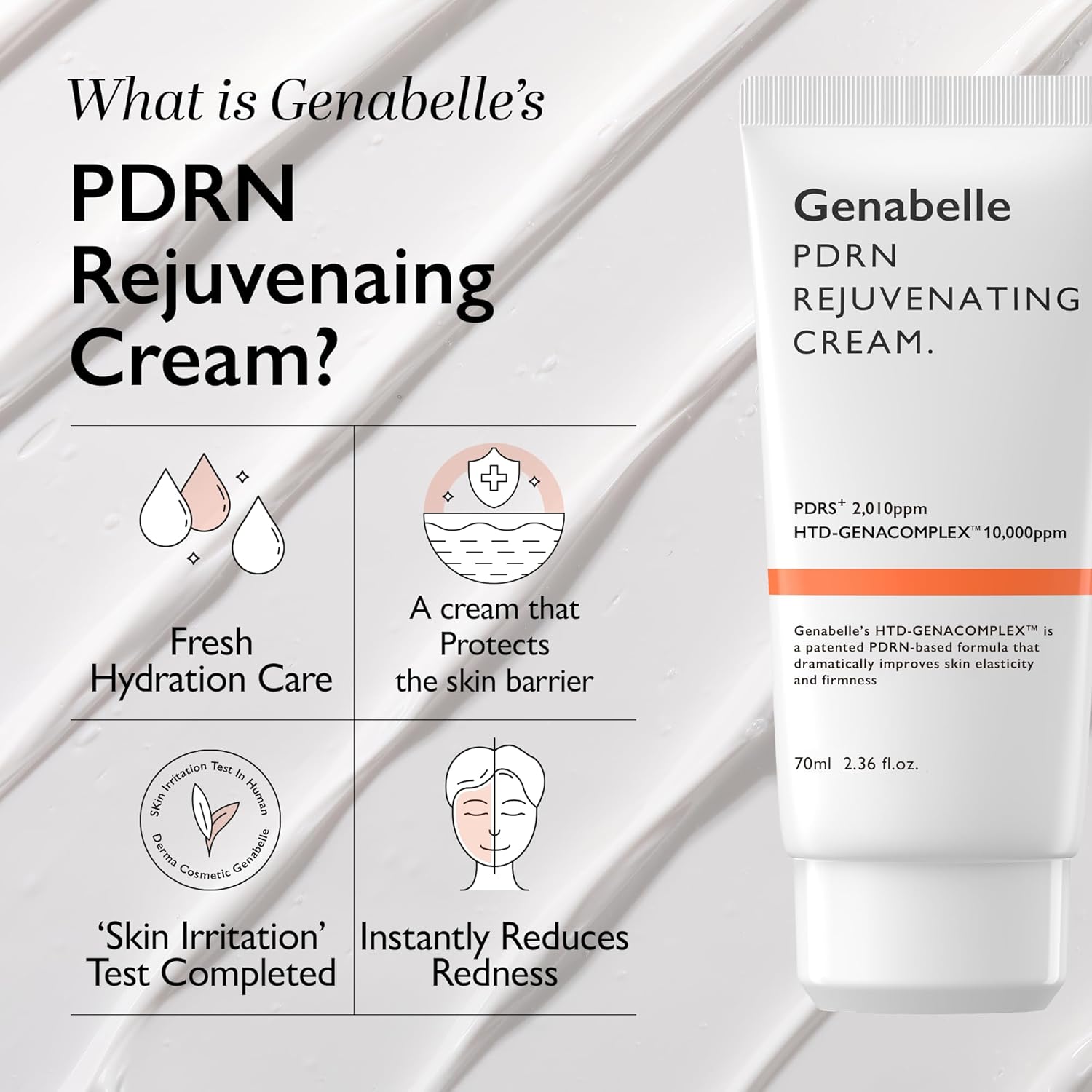 Genabelle PDRN Rejuvenating Cream 70ml كريم تجديد البشرة من جينبيل PDRN - Princess Cosmetics Qatar