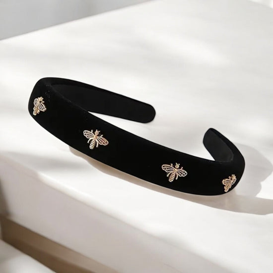 Golden Bee Black Velvet Headband جولدن بي بلاك فيلفيت عقال - Princess Cosmetics Qatar