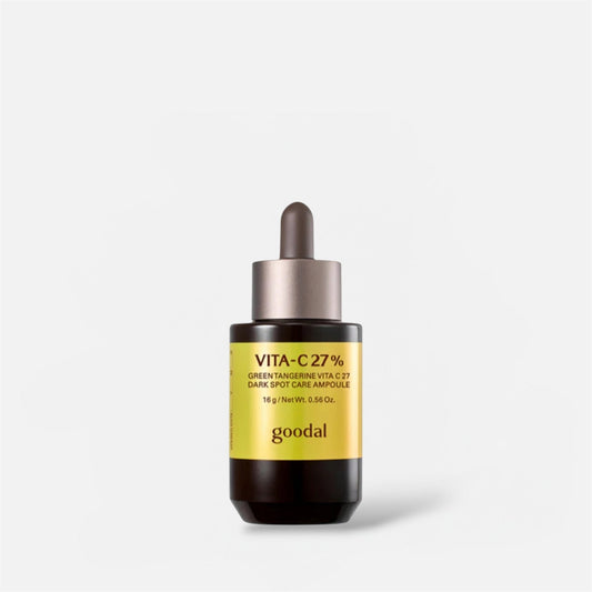 Goodal Green Tangerine Vita C 27 Dark Spot Care Ampoule 16g أمبولات غودال للعناية بالبقع الداكنة بفيتامين سي 27 بنكهة اليوسفي الأخضر من الجينسنغ - Princess Cosmetics Qatar