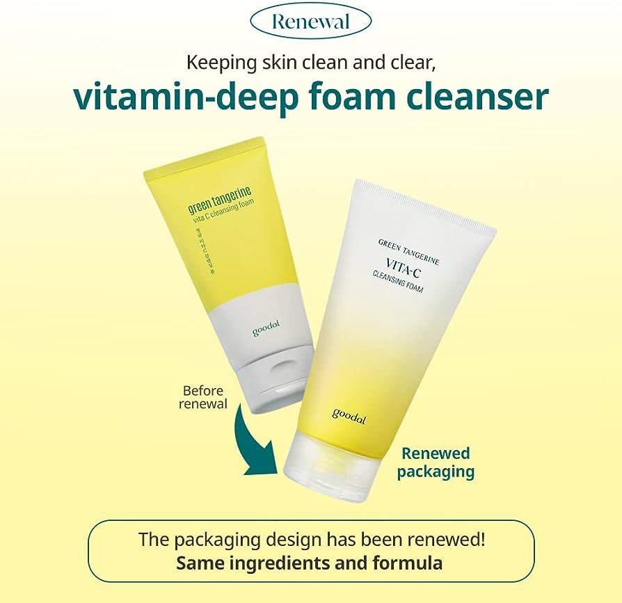 Goodal Green Tangerine Vita C Cleansing Foam 150ml جودال جرين اليوسفي فيتا سي رغوة التنظيف - Princess Cosmetics Qatar