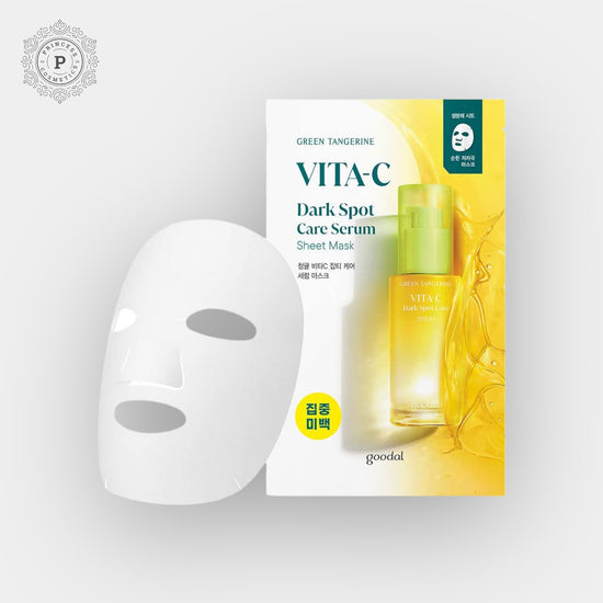 Goodal Green Tangerine Vita C Dark Spot Care Serum Mask (1 Sheet) جودال جرين اليوسفي فيتا سي قناع مصل العناية بالبقع الداكنة - Princess Cosmetics Qatar