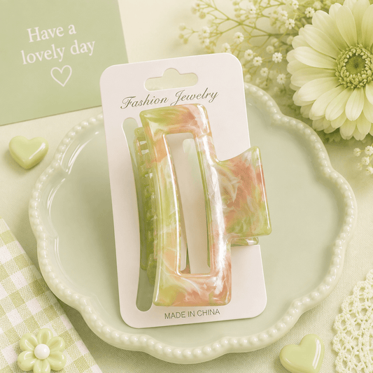 Green Marble Clips مشابك رخامية خضراء - Princess Cosmetics Qatar