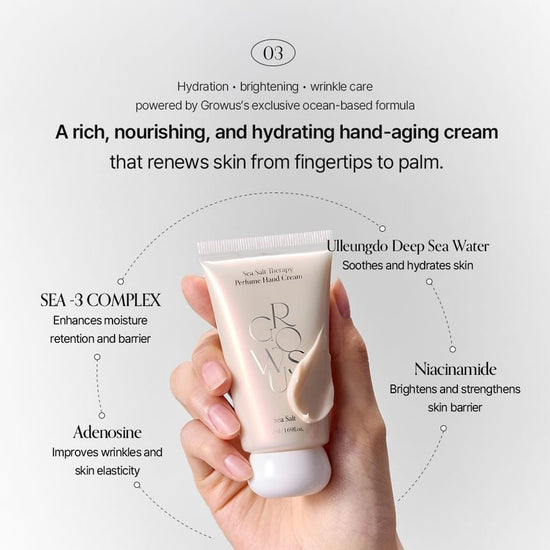 GROWUS Damage Therapy Perfume Hand Cream 50ml كريم اليدين المعطر لعلاج تلف الجلد من GROWUS - Princess Cosmetics Qatar