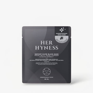 Her Hyness Instant Glow Black Mask (1 Sheet) قناع هير هاينس الأسود الفوري لإشراقة البشرة - Princess Cosmetics Qatar