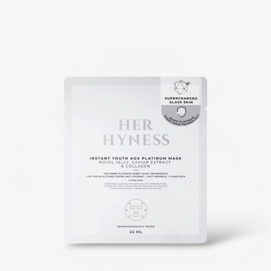 Her Hyness Instant Youth AOX Platinum Mask (1 Sheet) قناع هير هاينس الفوري للشباب من AOX البلاتيني - Princess Cosmetics Qatar