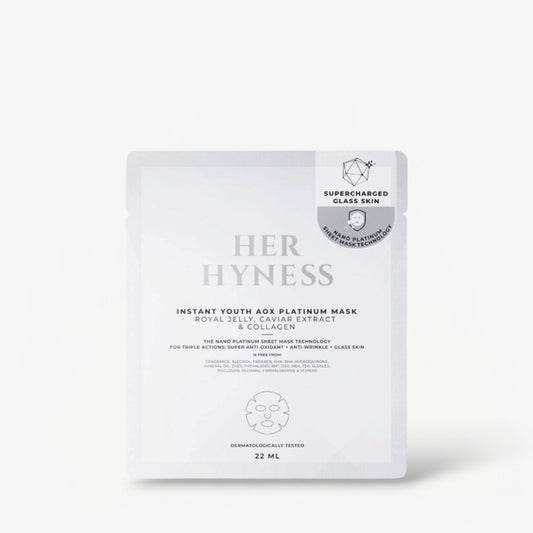 Her Hyness Instant Youth AOX Platinum Mask (1 Sheet) قناع هير هاينس الفوري للشباب من AOX البلاتيني - Princess Cosmetics Qatar