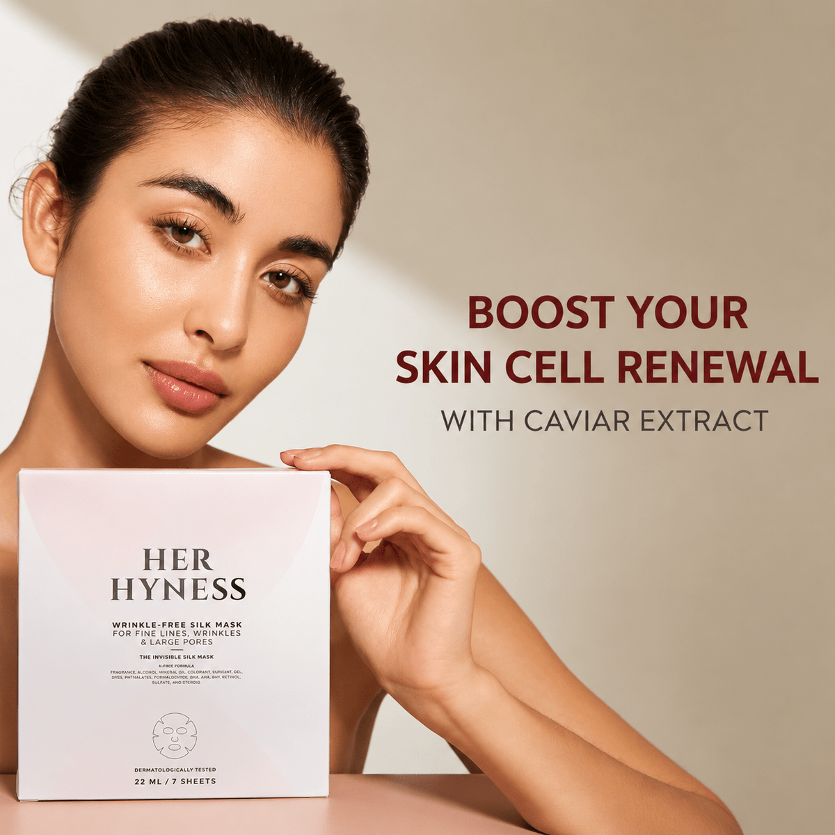 Her Hyness Instant Youth AOX Platinum Mask (1 Sheet) قناع هير هاينس الفوري للشباب من AOX البلاتيني - Princess Cosmetics Qatar