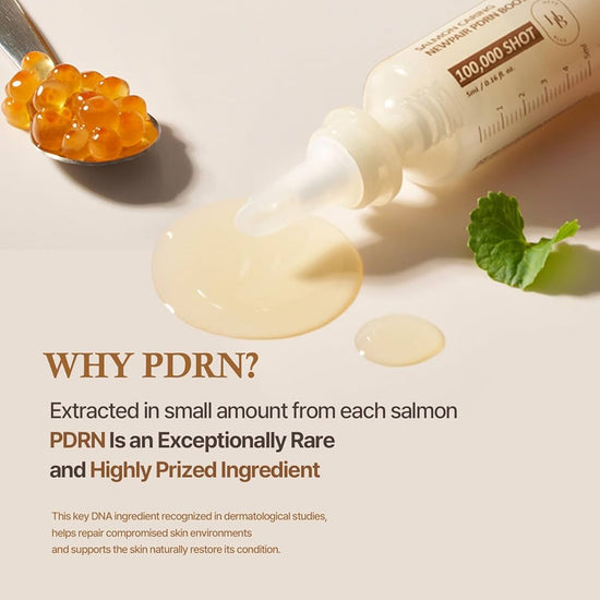 Heveblue Salmon Caring Centella New Pair PDRN Booster 100,000 Shot Essence 5ml هيفي بلو سالمون كارينغ سنتيلا زوج جديد من معززات PDRN 100,000 جرعة من خلاصة - Princess Cosmetics Qatar