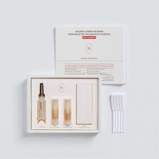 Heveblue Salmon Caring Centella New Pair PDRN Booster 100,000 Shot Essence 5ml هيفي بلو سالمون كارينغ سنتيلا زوج جديد من معززات PDRN 100,000 جرعة من خلاصة - Princess Cosmetics Qatar