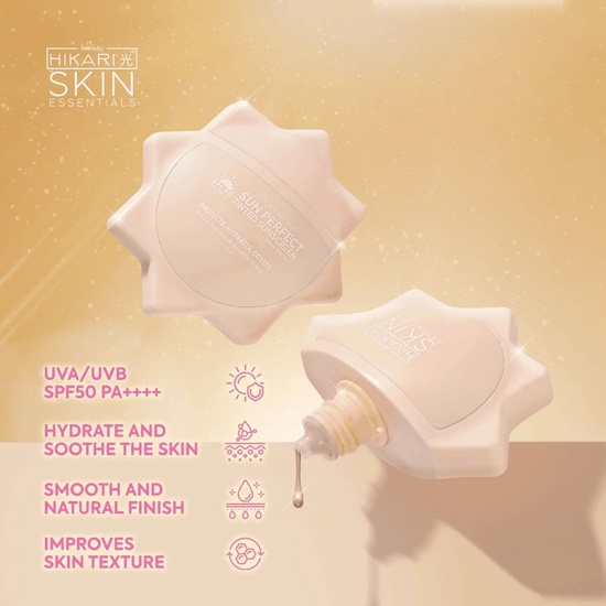Hikari Premium Sun Perfect Tinted Sunscreen 50ml واقي الشمس الملون هيكاري بريميوم صن بيرفكت - Princess Cosmetics Qatar