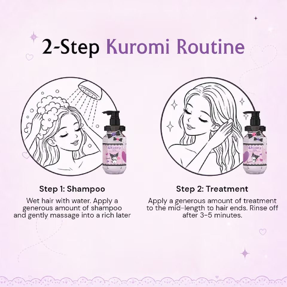 &Honey Melty Moist Repair Hair Treatment - Kuromi Edition 445ml آند هوني ميلتي مويست ريبير لعلاج وترميم الشعر - إصدار كورومي - Princess Cosmetics Qatar