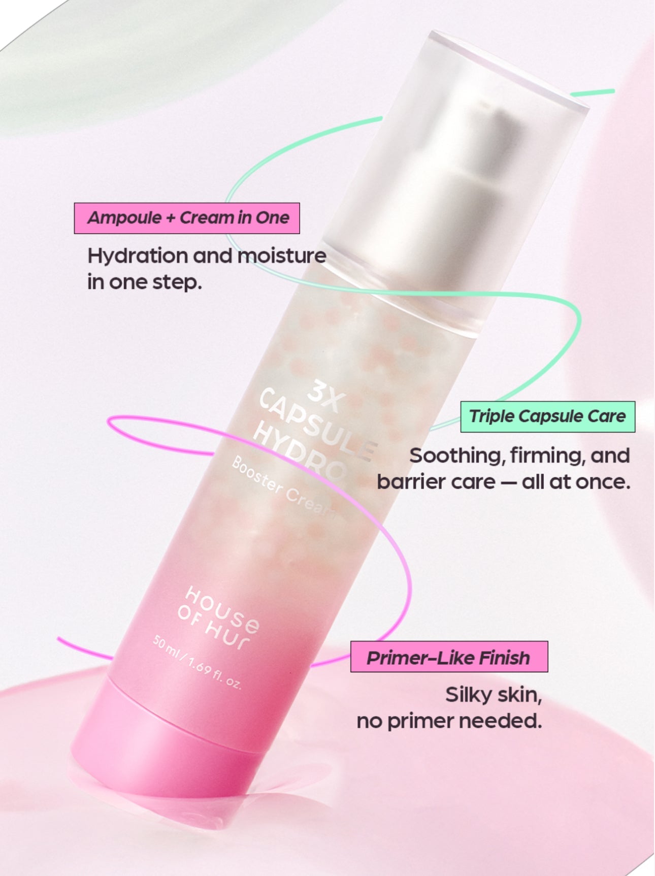 House of Hur 3X Capsule Hydro Booster Cream 50ml كريم هاوس أوف هور 3X كبسولة هيدرو بوستر - Princess Cosmetics Qatar