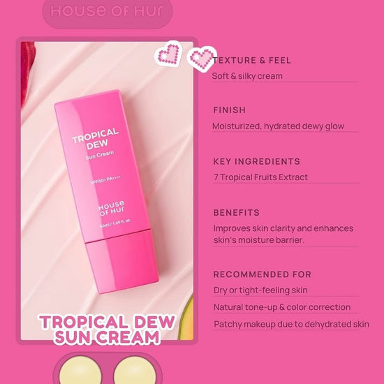 House of Hur Tropical Dew Sun Cream 50ml كريم الحماية من الشمس تروبيكال دي من هاوس أوف هور - Princess Cosmetics Qatar