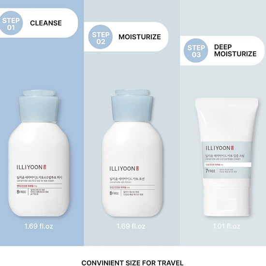 Illiyoon Ceramide Ato Travel Kit (3pcs) مجموعة سفر إليون سيراميد أتو - Princess Cosmetics Qatar