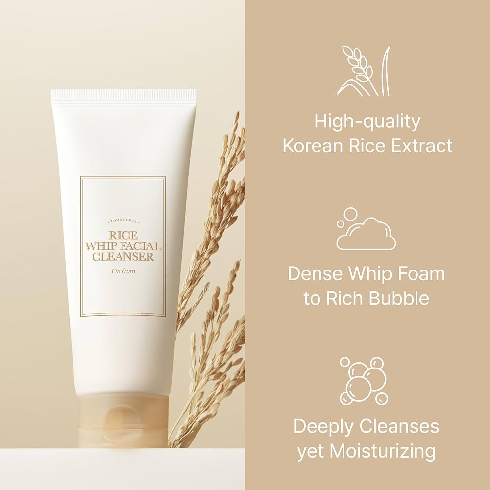 I’m From Rice Whip Facial Cleanser 150ml من أنا؟ منظف الوجه برغوة الأرز - Princess Cosmetics Qatar