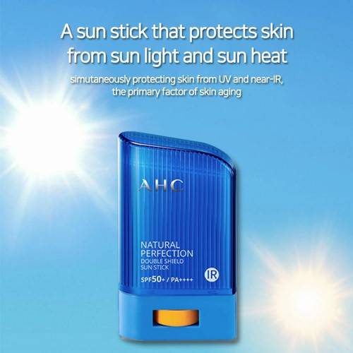 AHC Natural Perfection Double Shield Sun Stick 22g. AHC عصا حماية من الشمس الطبيعية ذات الحماية المزدوجة 22 جم