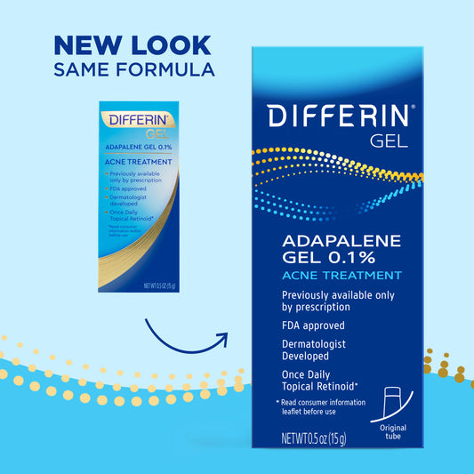 Differin Adapalene Gel 0.1% Acne Treatment (2 size). جل ديفرين أدابالين 0.1% لعلاج حب الشباب (حجمين)