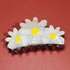 White Sunflower Hair Claw Clips. مقاطع مخلب شعر عباد الشمس البيضاء