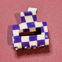 Checkered Small Hair Claw Clips