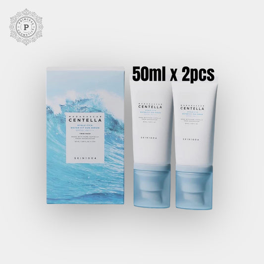 Skin1004 Madagascar Centella Hyalu-Cica Water-Fit Sun Serum 50ml (Twin Pack) سكين 1004 مدغشقر كينتيلا هيالو سيكا سيروم واقي من الشمس