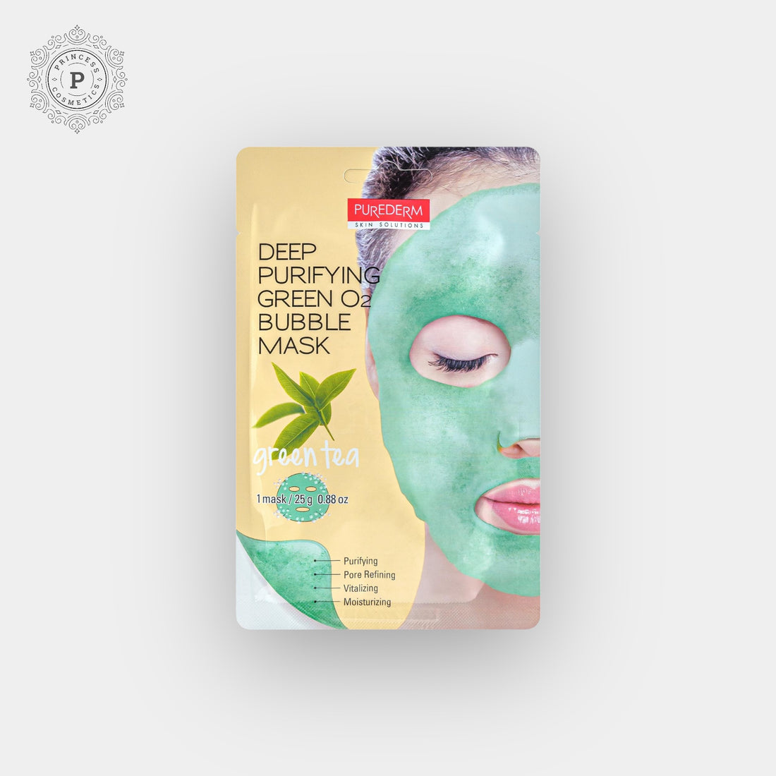 Purederm Deep Purifying Green O2 Bubble Mask Green Tea 25g
