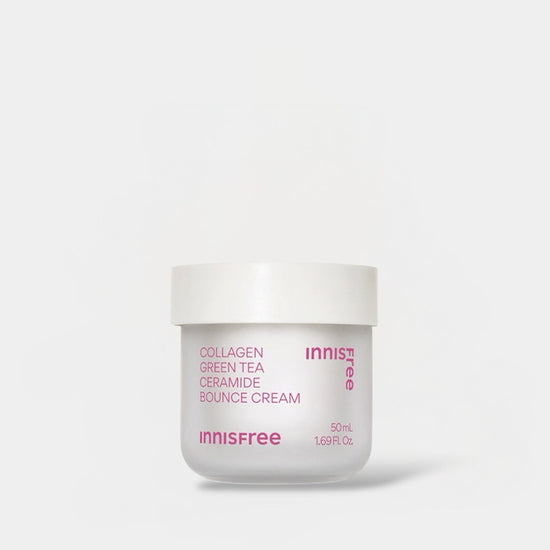 Innisfree Collagen Green Tea Ceramide Bounce Cream 50ml كريم إنيسفري بالكولاجين والشاي الأخضر والسيراميد بتركيبة مرطبة ومنعشة - Princess Cosmetics Qatar