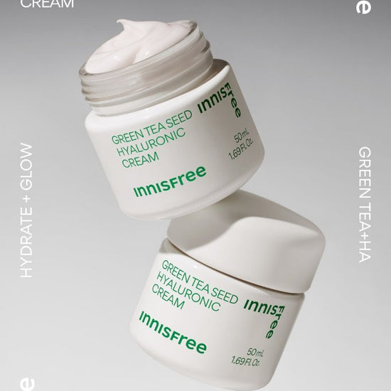 Innisfree Green Tea Seed Hyaluronic Cream 50ml (Renewal 2023). كريم الهيالورونيك ببذور الشاي الأخضر من إينيسفري 50 مل (تجديد 2023) - Princess Cosmetics Qatar