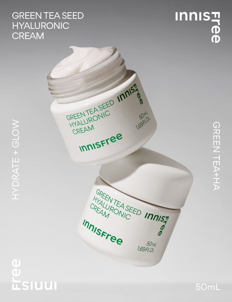 Innisfree Green Tea Seed Hyaluronic Cream 50ml (Renewal 2023). كريم الهيالورونيك ببذور الشاي الأخضر من إينيسفري 50 مل (تجديد 2023) - Princess Cosmetics Qatar