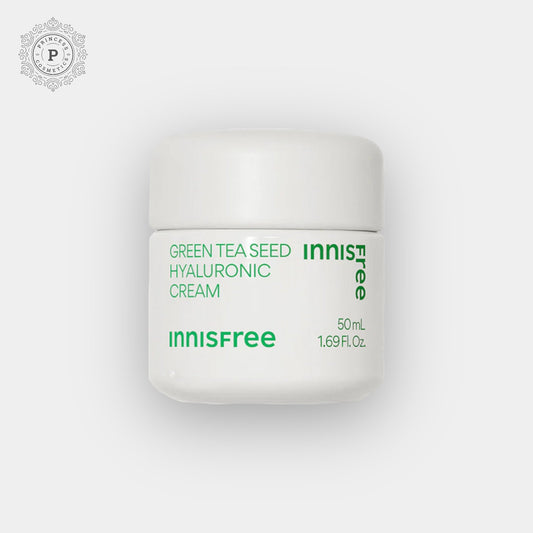 Innisfree Green Tea Seed Hyaluronic Cream 50ml (Renewal 2023). كريم الهيالورونيك ببذور الشاي الأخضر من إينيسفري 50 مل (تجديد 2023) - Princess Cosmetics Qatar