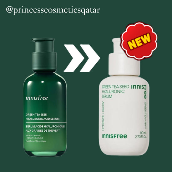 Innisfree Green Tea Seed Serum 80ml (Renewed 2023). مصل بذور الشاي الأخضر من إينيسفري 80 مل (تم تجديده عام 2023) - Princess Cosmetics Qatar