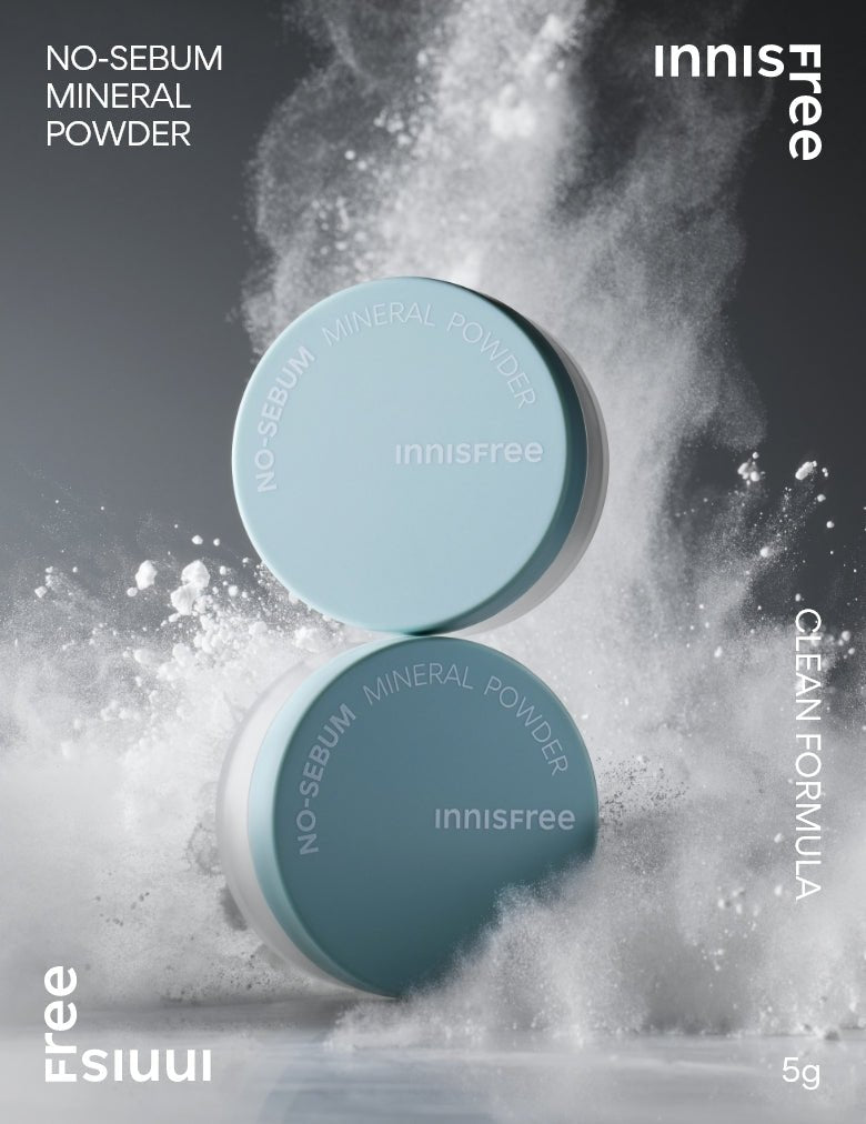 Innisfree No Sebum Mineral Powder 5g (Renewed 2023). بودرة معدنية خالية من الزهم من إينيسفري 5 جم (تم تجديدها عام 2023) - Princess Cosmetics Qatar