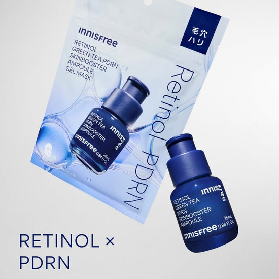 Innisfree Retinol Green Tea PDRN Skin Booster Ampoule Gel Mask (1 Sheet) قناع جل أمبولة ريتينول بالشاي الأخضر من إينيسفري PDRN لتعزيز البشرة - Princess Cosmetics Qatar