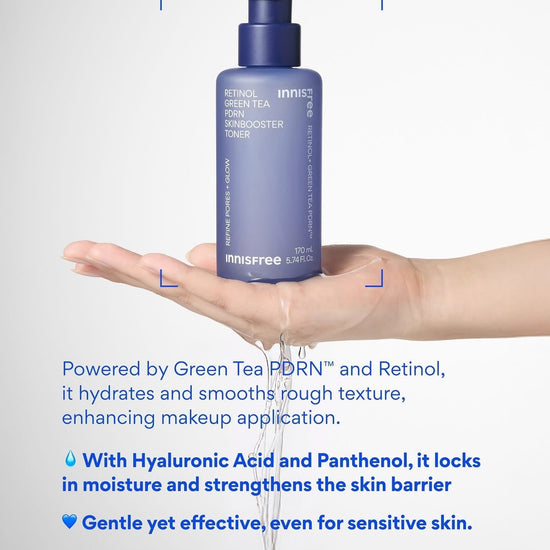 Innisfree Retinol Green Tea PDRN Skin Booster Toner 170ml إينيسفري ريتينول غرين تي بي دي آر إن تونر معزز للبشرة - Princess Cosmetics Qatar