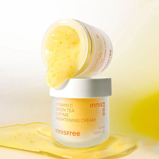 Innisfree Vitamin C Green Tea Enzyme Brightening Cream 50ml كريم تفتيح البشرة بفيتامين سي وإنزيم الشاي الأخضر من إينيسفري - Princess Cosmetics Qatar