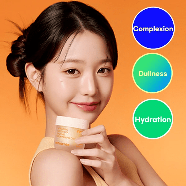 Innisfree Vitamin C Green Tea Enzyme Brightening Cream 50ml كريم تفتيح البشرة بفيتامين سي وإنزيم الشاي الأخضر من إينيسفري - Princess Cosmetics Qatar