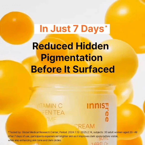 Innisfree Vitamin C Green Tea Enzyme Brightening Cream 50ml كريم تفتيح البشرة بفيتامين سي وإنزيم الشاي الأخضر من إينيسفري - Princess Cosmetics Qatar