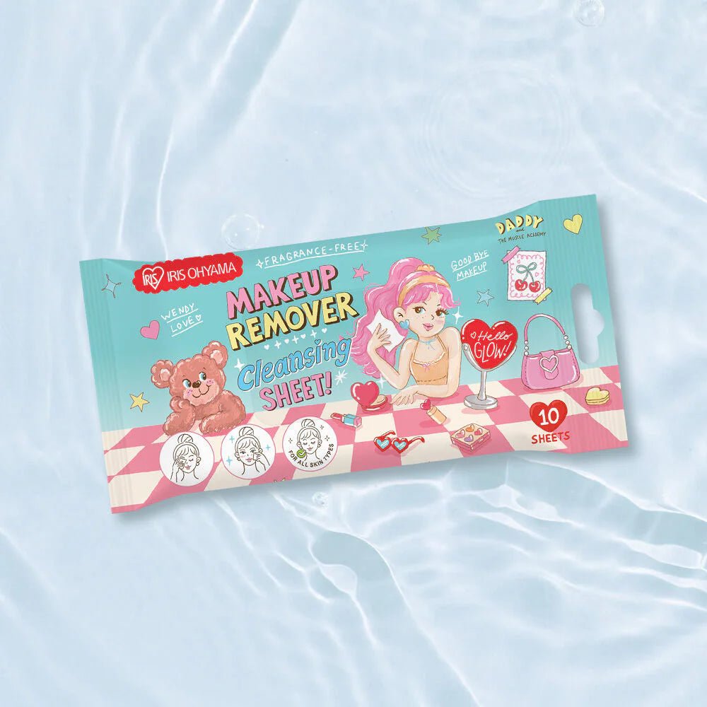 IRIS OHYAMA x Super Daddy Make Up Remover Cleansing Sheet (10 Sheets) مناديل إزالة المكياج من إيريس أوهياما بالتعاون مع سوبر دادي - Princess Cosmetics Qatar