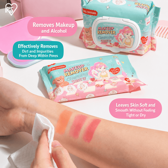 IRIS OHYAMA x Super Daddy Make Up Remover Cleansing Sheet (10 Sheets) مناديل إزالة المكياج من إيريس أوهياما بالتعاون مع سوبر دادي - Princess Cosmetics Qatar
