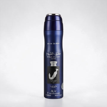 Ishq Al Shuyukh Silver Air Freshener 300ml معطر جو فضي من عشق الشيوخ - Princess Cosmetics Qatar