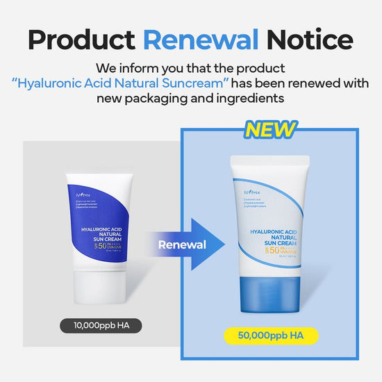 Isntree Hyaluronic Acid Natural Sun Cream 50ml إيسنتري كريم واقي شمس طبيعي بحمض الهيالورونيك - Princess Cosmetics Qatar