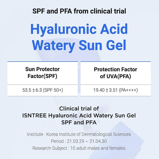 Isntree Hyaluronic Acid Watery Sun Gel 50ml إيسنتري جل الشمس المائي بحمض الهيالورونيك - Princess Cosmetics Qatar