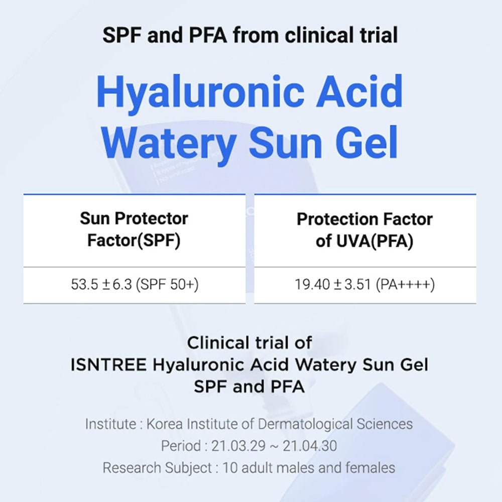 Isntree Hyaluronic Acid Watery Sun Gel 50ml إيسنتري جل الشمس المائي بحمض الهيالورونيك - Princess Cosmetics Qatar