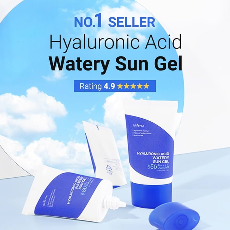 Isntree Hyaluronic Acid Watery Sun Gel 50ml إيسنتري جل الشمس المائي بحمض الهيالورونيك - Princess Cosmetics Qatar