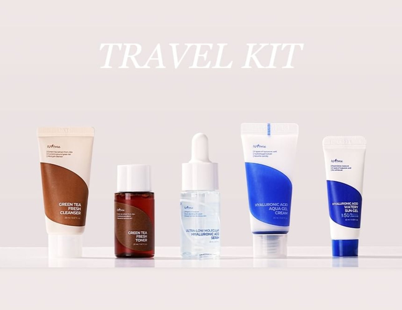 Isntree Travel Kit (5 pcs). طقم سفر إيسنتري (5 قطع) - Princess Cosmetics Qatar