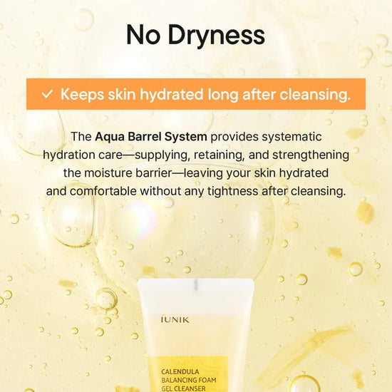 IUNIK Calendula Balancing Foam Gel Cleanser 150ml منظف جل رغوي متوازن من آيونيك كاليندولا - Princess Cosmetics Qatar